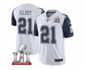 Youth Nike Dallas Cowboys #21 Ezekiel Elliott Limited White Rush Super Bowl LI NFL Jersey