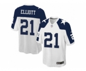 Youth Nike Dallas Cowboys #21 Ezekiel Elliott White Thanksgiving Stitched NFL Throwback Jersey[Elliott]