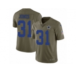 Youth Nike Dallas Cowboys #31 Byron Jones Limited Olive 2017 Salute to Service NFL Jersey