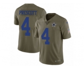 Youth Nike Dallas Cowboys #4 Dak Prescott Limited Olive 2017 Salute to Service NFL Jersey