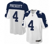 Youth Nike Dallas Cowboys #4 Dak Prescott White Throwback Alternate NFL Jersey