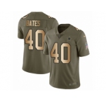 Youth Nike Dallas Cowboys #40 Bill Bates Limited Olive Gold 2017 Salute to Service NFL Jersey