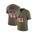 Youth Nike Dallas Cowboys #41 Keith Smith Limited Olive USA Flag 2017 Salute to Service NFL Jersey