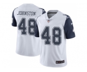 Youth Nike Dallas Cowboys #48 Daryl Johnston White Stitched NFL Limited Rush Jersey