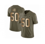 Youth Nike Dallas Cowboys #50 Sean Lee Limited Olive Gold 2017 Salute to Service NFL Jersey