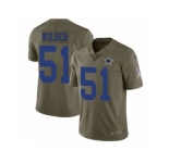 Youth Nike Dallas Cowboys #51 Kyle Wilber Limited Olive 2017 Salute to Service NFL Jersey