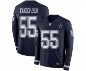 Youth Nike Dallas Cowboys #55 Leighton Vander Esch Limited Navy Blue Therma Long Sleeve NFL Jersey