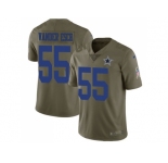 Youth Nike Dallas Cowboys #55 Leighton Vander Esch Olive Stitched NFL Limited 2017 Salute to Service Jersey