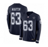 Youth Nike Dallas Cowboys #63 Marcus Martin Limited Navy Blue Therma Long Sleeve NFL Jersey