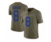 Youth Nike Dallas Cowboys #8 Troy Aikman Limited Olive 2017 Salute to Service NFL Jersey