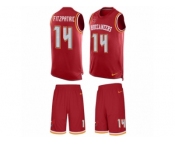Men's Nike Tampa Bay Buccaneers #14 Ryan Fitzpatrick Limited Red Tank Top Suit NFL Jersey