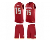 Men's Nike Tampa Bay Buccaneers #15 Josh Huff Limited Red Tank Top Suit NFL Jersey