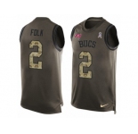 Men's Nike Tampa Bay Buccaneers #2 Nick Folk Limited Green Salute to Service Tank Top NFL Jersey