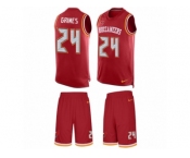 Men's Nike Tampa Bay Buccaneers #24 Brent Grimes Limited Red Tank Top Suit NFL Jersey