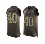 Men's Nike Tampa Bay Buccaneers #40 Mike Alstott Limited Green Salute to Service Tank Top NFL Jersey