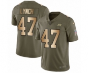 Men's Nike Tampa Bay Buccaneers #47 John Lynch Limited Olive Gold 2017 Salute to Service NFL Jersey