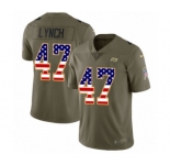 Men's Nike Tampa Bay Buccaneers #47 John Lynch Limited Olive USA Flag 2017 Salute to Service NFL Jersey