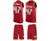 Men's Nike Tampa Bay Buccaneers #47 John Lynch Limited Red Tank Top Suit NFL Jersey