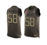 Men's Nike Tampa Bay Buccaneers #58 Kwon Alexander Limited Green Salute to Service Tank Top NFL Jersey