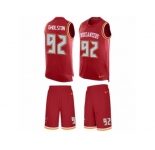 Men's Nike Tampa Bay Buccaneers #92 William Gholston Limited Red Tank Top Suit NFL Jersey