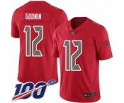Men's Tampa Bay Buccaneers #12 Chris Godwin Limited Red Rush Vapor Untouchable 100th Season Football Jersey
