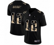 Men's Tampa Bay Buccaneers #12 Tom Brady Carbon Black Vapor Statue Of Liberty Limited Jersey
