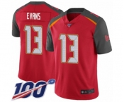 Men's Tampa Bay Buccaneers #13 Mike Evans Red Team Color Vapor Untouchable Limited Player 100th Season Football Jersey
