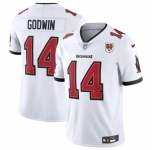 Men's Tampa Bay Buccaneers #14 Chris Godwin White 2025 50th Season patch Vapor Untouchable Limited Football Stitched Jersey