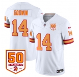 Men's Tampa Bay Buccaneers #14 Chris Godwin White 2025 F.U.S.E. 50th Anniversary Patch Vapor Limited Football Stitched Jersey