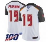 Men's Tampa Bay Buccaneers #19 Breshad Perriman White Vapor Untouchable Limited Player 100th Season Football Jersey