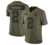 Men's Tampa Bay Buccaneers #2 Emeka Egbuka Olive 2025 Salute to Service Limited Football Stitched Jersey