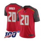 Men's Tampa Bay Buccaneers #20 Ronde Barber Red Team Color Vapor Untouchable Limited Player 100th Season Football Jersey