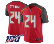 Men's Tampa Bay Buccaneers #24 Darian Stewart Red Team Color Vapor Untouchable Limited Player 100th Season Football Jersey