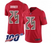 Men's Tampa Bay Buccaneers #25 Peyton Barber Limited Red Rush Vapor Untouchable 100th Season Football Jersey