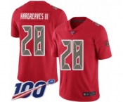 Men's Tampa Bay Buccaneers #28 Vernon Hargreaves III Limited Red Rush Vapor Untouchable 100th Season Football Jersey