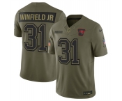 Men's Tampa Bay Buccaneers #31 Antoine Winfield Jr. Olive 2025 Salute to Service Limited Football Stitched Jersey