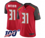 Men's Tampa Bay Buccaneers #31 Jordan Whitehead Red Team Color Vapor Untouchable Limited Player 100th Season Football Jersey