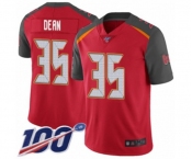 Men's Tampa Bay Buccaneers #35 Jamel Dean Red Team Color Vapor Untouchable Limited Player 100th Season Football Jersey
