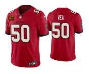 Men's Tampa Bay Buccaneers #50 Vita Vea Red 2026 With 4-Star C Patch Vapor Limited Football Stitched Jersey