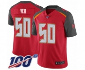 Men's Tampa Bay Buccaneers #50 Vita Vea Red Team Color Vapor Untouchable Limited Player 100th Season Football Jersey