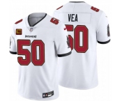 Men's Tampa Bay Buccaneers #50 Vita Vea White 2026 With 4-Star C Patch Vapor Limited Football Stitched Jersey
