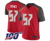 Men's Tampa Bay Buccaneers #57 Noah Spence Red Team Color Vapor Untouchable Limited Player 100th Season Football Jersey