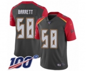 Men's Tampa Bay Buccaneers #58 Shaquil Barrett Limited Gray Inverted Legend 100th Season Football Jersey
