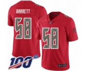 Men's Tampa Bay Buccaneers #58 Shaquil Barrett Limited Red Rush Vapor Untouchable 100th Season Football Jersey
