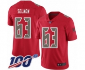 Men's Tampa Bay Buccaneers #63 Lee Roy Selmon Limited Red Rush Vapor Untouchable 100th Season Football Jersey