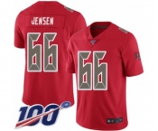 Men's Tampa Bay Buccaneers #66 Ryan Jensen Limited Red Rush Vapor Untouchable 100th Season Football Jersey