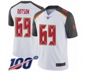 Men's Tampa Bay Buccaneers #69 Demar Dotson White Vapor Untouchable Limited Player 100th Season Football Jersey