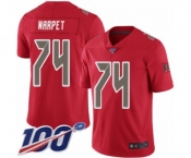 Men's Tampa Bay Buccaneers #74 Ali Marpet Limited Red Rush Vapor Untouchable 100th Season Football Jersey