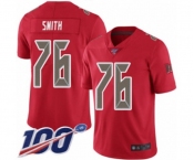 Men's Tampa Bay Buccaneers #76 Donovan Smith Limited Red Rush Vapor Untouchable 100th Season Football Jersey