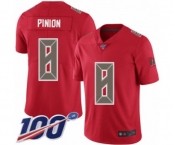Men's Tampa Bay Buccaneers #8 Bradley Pinion Limited Red Rush Vapor Untouchable 100th Season Football Jersey